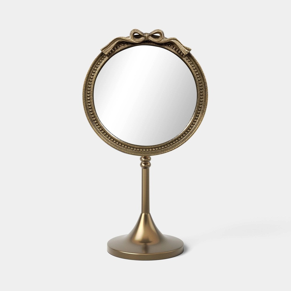Brass Makeup Mirror with Bow Dark Gold - Threshold,‎ Target